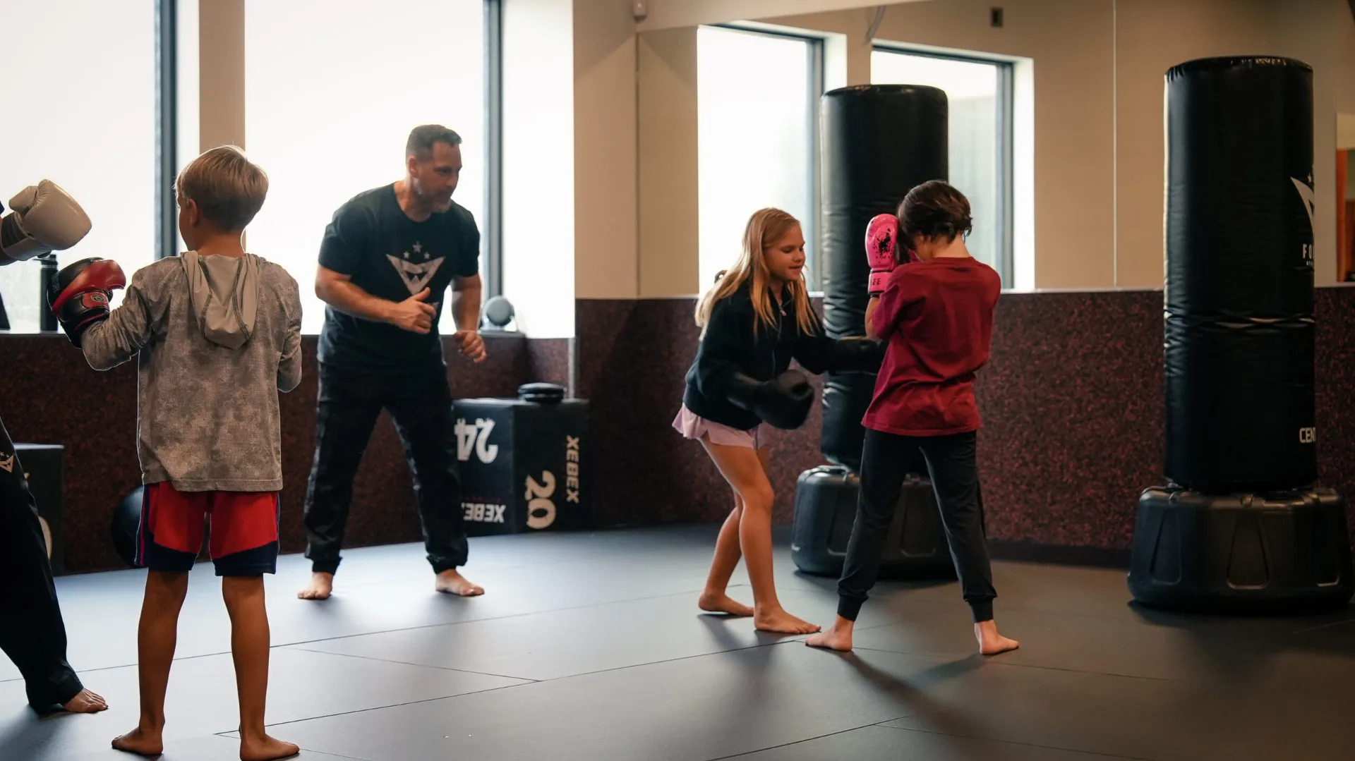 Kids arriving at Forge Athletics Naples FL for the first day of summer camp