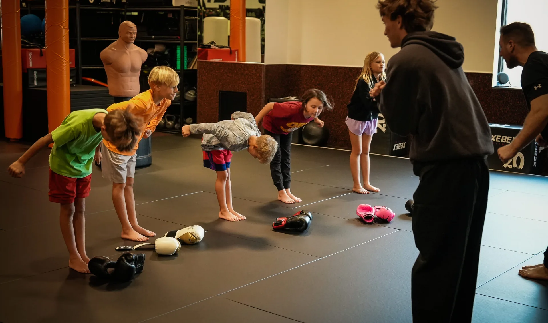 Group of kids at Forge Athletics summer camp in Naples FL — martial arts and fitness training